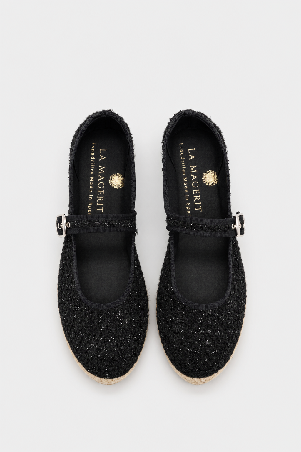 PEPA - merceditas de tejido bouclé negro