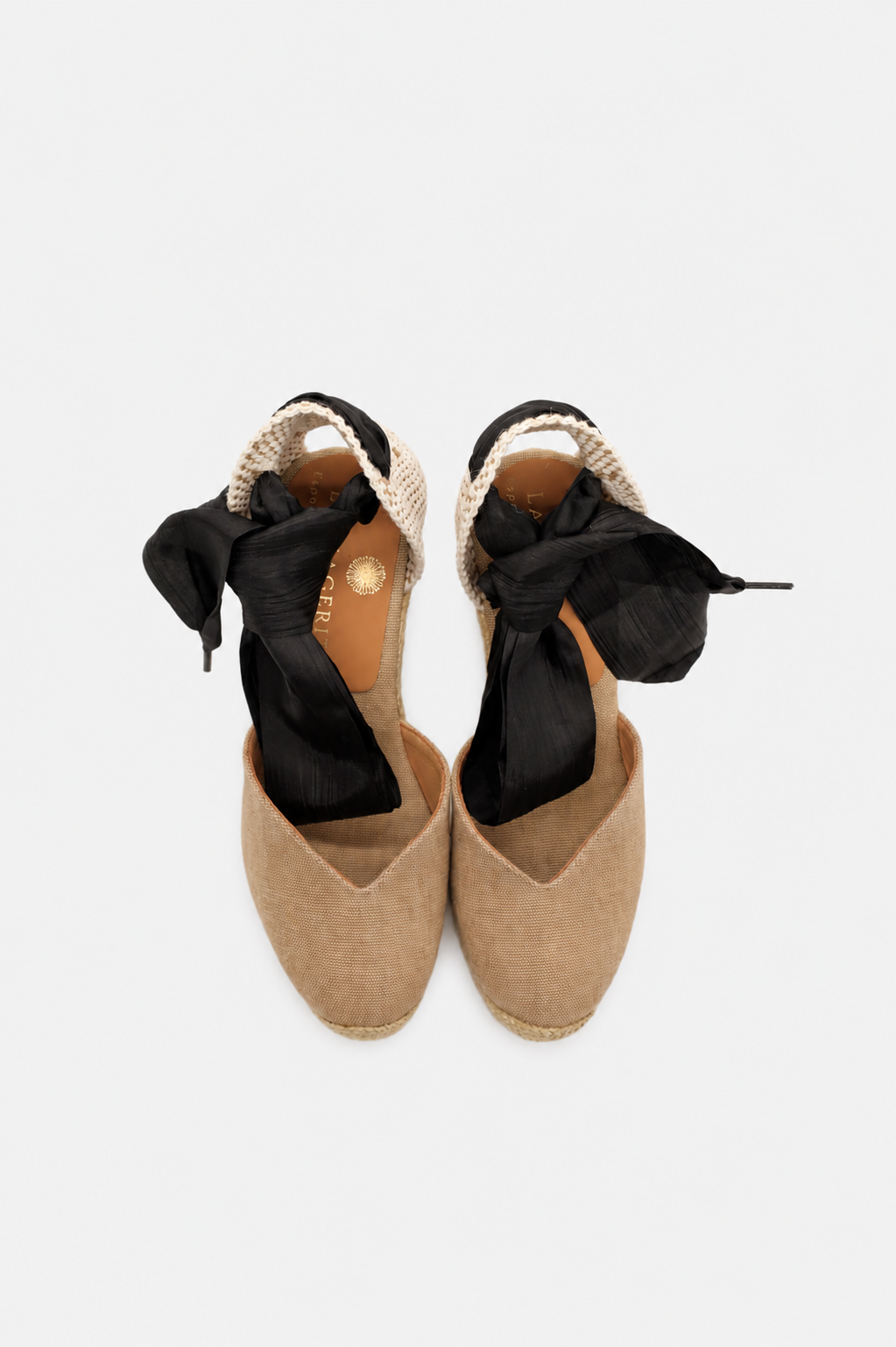 Espadrilles CARLA Arena beige con cintas suaves de satén