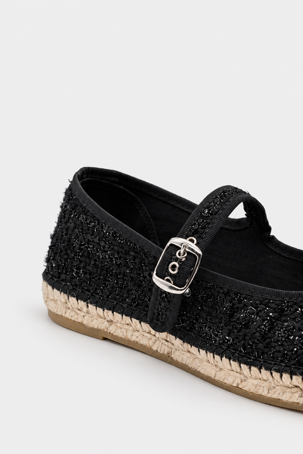 PEPA - merceditas de tejido bouclé negro