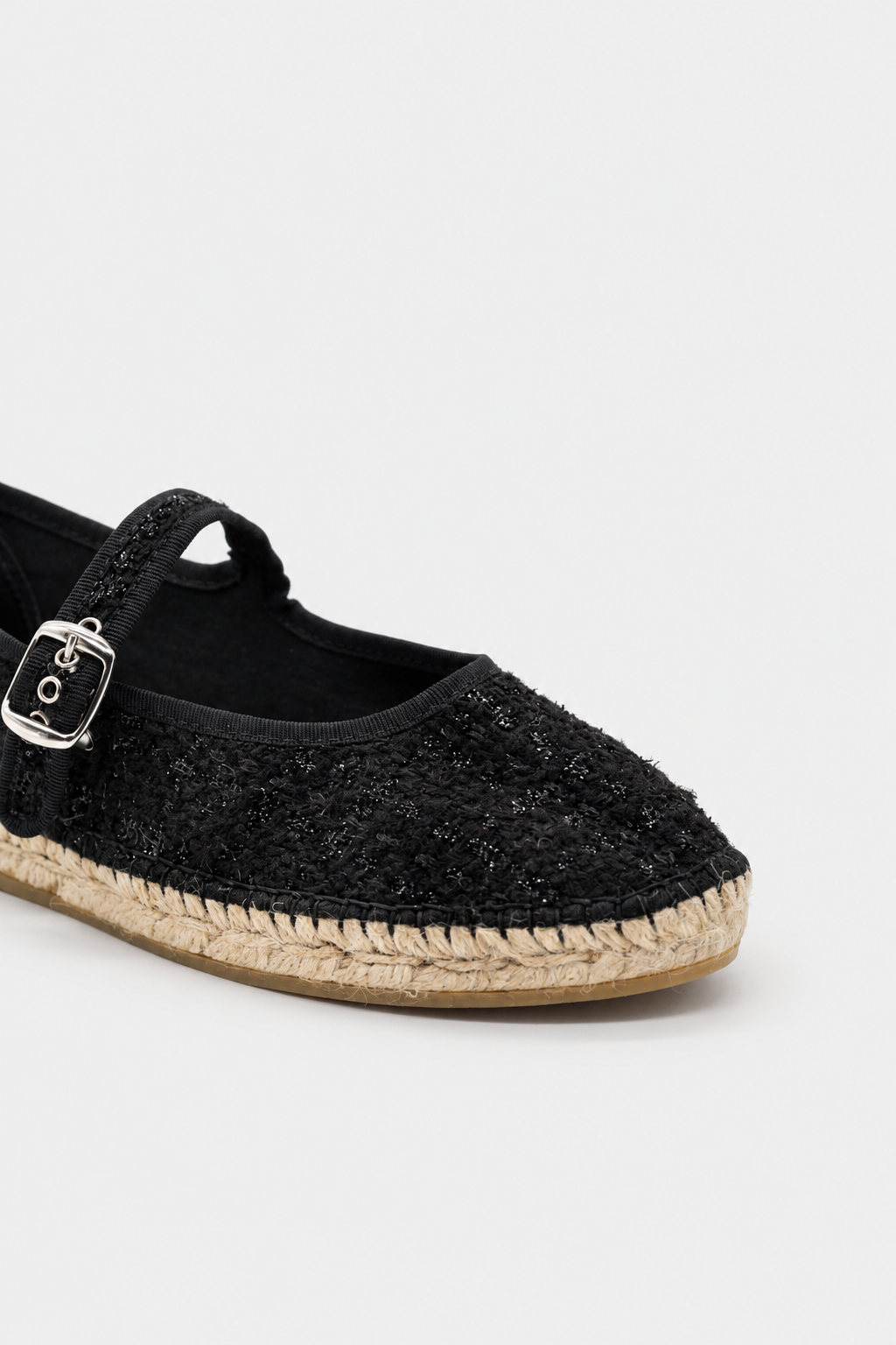 PEPA - merceditas de tejido bouclé negro